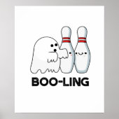 Poster Boo-ling Funny Halloween Bowling Ghost Pun (Devant)