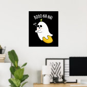 Poster Boo-nana Funny Ghost Banana Pun Dark BG (Bureau à domicile)