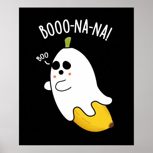Poster Boo-nana Funny Ghost Banana Pun Dark BG (Devant)