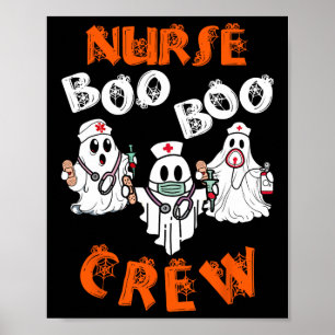 Poster Boo Nurse Scrub Drôle Fantôme Halloween Costumes a