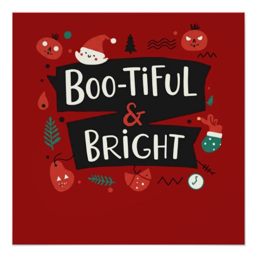 Poster Boo-tiful & Bright Festive Design (Devant)