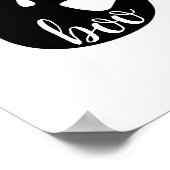 Poster Boo. Un joli fantôme noir blanc. Fête des enfants (Coin)