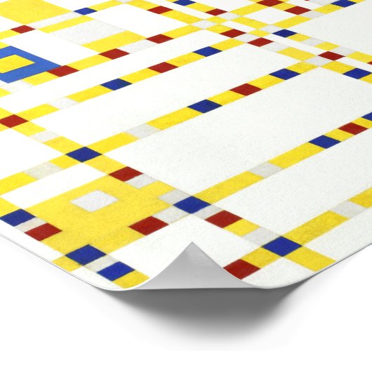 Poster Boogie Broadway de Piet Mondrian 1942 (Coin)