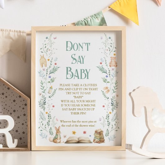 Poster Book Baby Shower Don't Say Baby Game