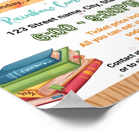 Poster Book Fair school event modèle (Coin)