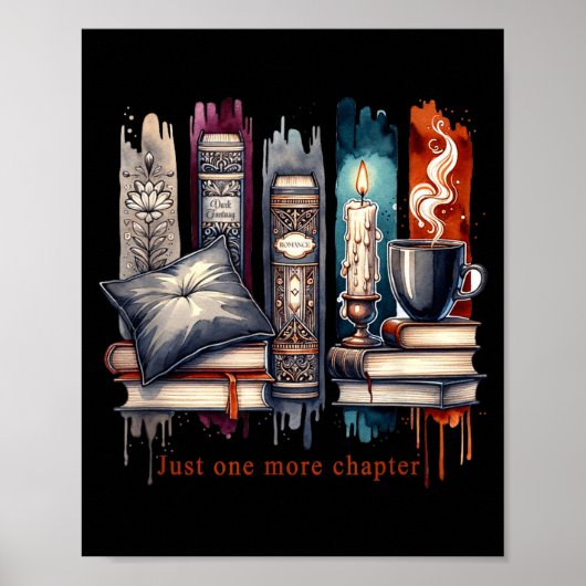 Poster Book Lover, Just One More Chapter Funny Gift Men,  (Devant)