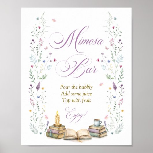 Poster Book Themed Bridal Shower Mimosa Bar (Devant)
