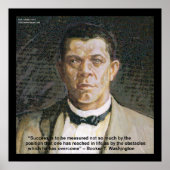 Poster Booker T Washington & Success Quote (Voorkant)