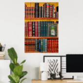 Poster books library bookshelf bookshop (Bureau à domicile)