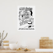 Poster Bookshop Customer pose une question au commerçant (Cuisine)