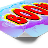 Poster Boom Comic Art Word Bubble avec Blue Cartoon Explo (Coin)