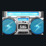 Poster Boombox bleu<br><div class="desc">Bonjour,  ce design représente une boombox bleue et argentée,  très ancienne école et swagg,  ce design drôle et très cool est fait pour vous!</div>