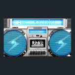 Poster Boombox bleu<br><div class="desc">Bonjour,  ce design représente une boombox bleue et argentée,  très ancienne école et swagg,  ce design drôle et très cool est fait pour vous!</div>