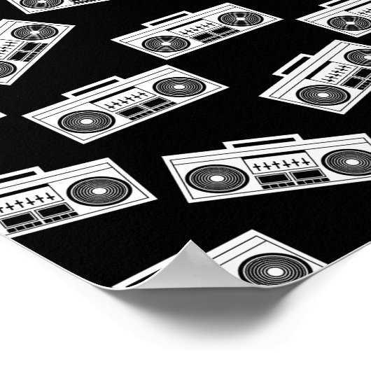 Poster Boombox de musique Imprimer Boombox Motif d'art No (Coin)