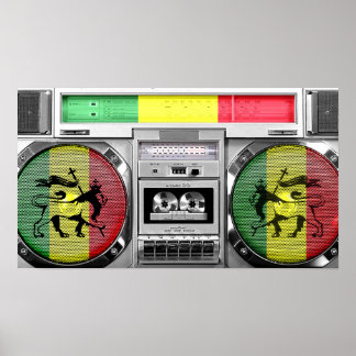 Poster boombox reggae