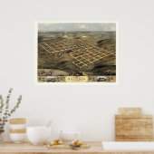 Poster Boone (Montana), IA Carte panoramique - 1868 (Cuisine)