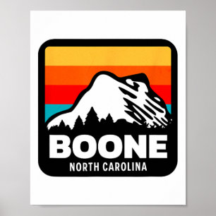 Poster Boone North Carolina Ski Snowboard Famille Tr