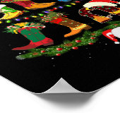 Poster Boot Christmas Tree Line Dance Drôle Danser Bottes (Coin)