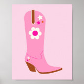Poster Boot Cowboy 01 Bottes Pink Preppy (Devant)