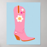 Boot Cowboy 02 Boots Pink And Blue Preppy