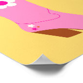 Poster Boot Cowboy 05 Bottes Cowgirl Rose Et Jaune (Coin)