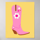 Poster Boot Cowboy 05 Bottes Cowgirl Rose Et Jaune (Devant)