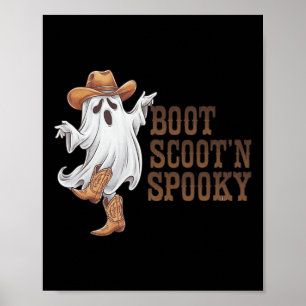 Poster Boot Scootin Éffrayant Funny Country Music Hallowe