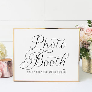 Poster Booth photo Mariage Black Sweet Calligraphy
