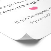 Poster Booth Photo Mariage Gris Rose Hashtag Instagram (Coin)