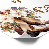 Poster Boots & Bubbly Boho Fête des mariées ouest Bienven (Coin)