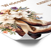 Poster Boots & Bubbly Boho Fête des mariées ouest Bienven (Coin)