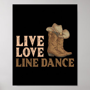 Poster Boots Line Danser Pays Casquette Live Love Li
