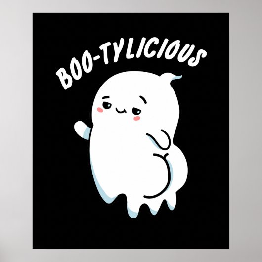 Poster Bootylicious Funny Ghost Pun Dark BG (Devant)