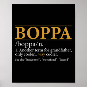 Poster Boppa Définition Fête des pères Cadeau Grandpa Cad