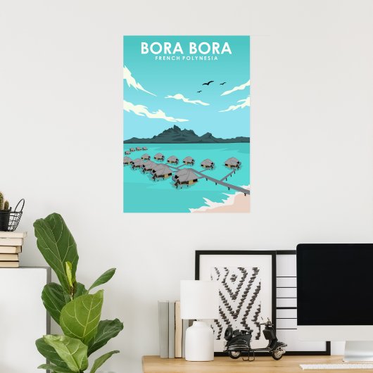 Poster Bora Bora French Polynesia Travel (Bureau à domicile)