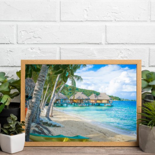 Poster Bora Bora Pacific Islands Bungalows sur l'eau