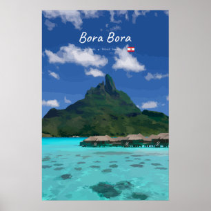 Poster Bora Bora, Polynésie française - Résort de Plage