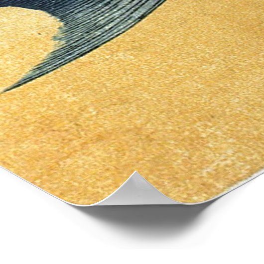 Poster Bora (Mullet gris) Hiroshige's Japanese Fish Print (Coin)