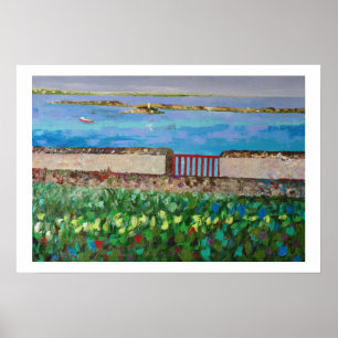 Poster Bord de mer en Bretagne à la barrière