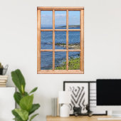 Poster Bord de mer / Fenêtre côtière Vue Trompe L'oeil (Bureau à domicile)
