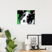 Poster Border Collie Abstrait (Bureau à domicile)