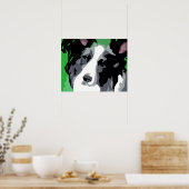 Poster Border Collie Abstrait (Cuisine)