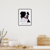 Poster Border Collie Chien de Compagnie Noir et Blanc (Cuisine)