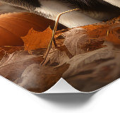 Poster Border Collie chiot Automne Délice Citrouille (Coin)