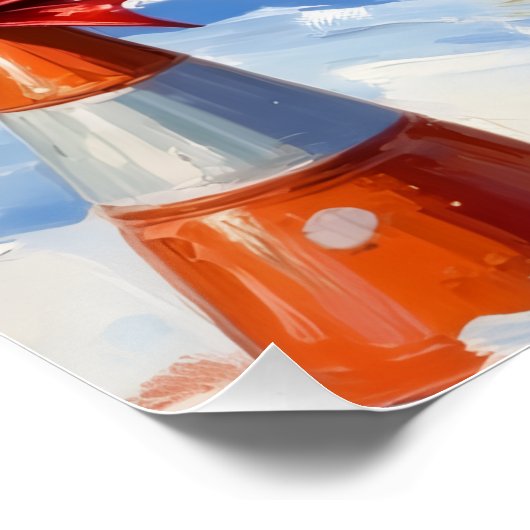 Poster Border Collie Dog Christmas Snow Agility Fun (Coin)