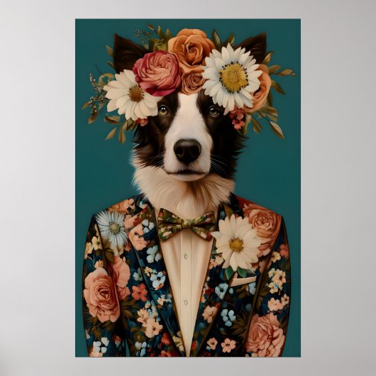 Poster Border Collie In Suit Poster, Border Collie (Devant)