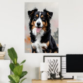 Poster Border Collie, l'objet de tous les regards dans le (Bureau à domicile)