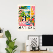 Poster Border Collie Matisse Print Funny Dog & Coffee (Bureau à domicile)