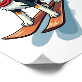 Poster Border Collie Snowboardeur (Coin)