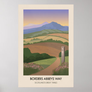Poster Borders Abbeys Way Les Grandes Traversées d'Écosse